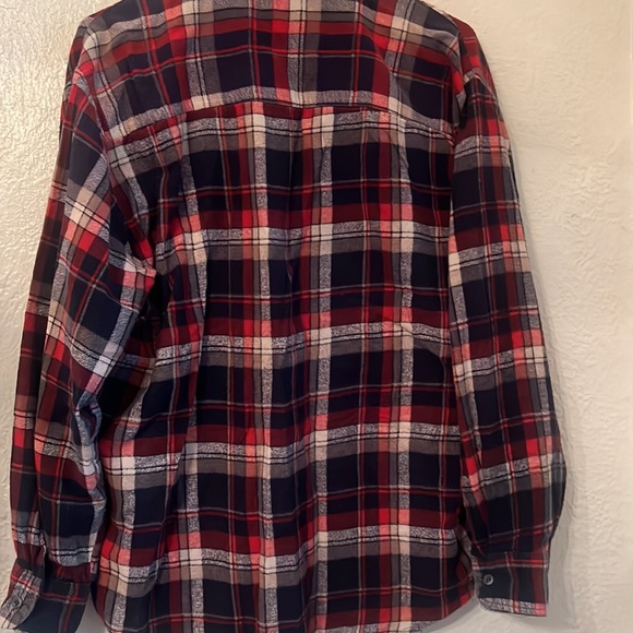 Vintage Flannel Red Navy Plaid - Picture 6 of 6